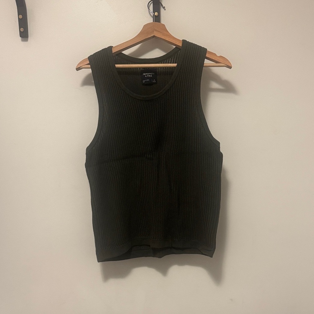 Abercrombie & Fitch Olive Ribbed Tank Top